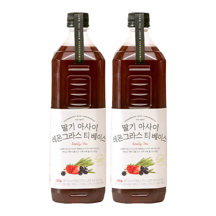 룩아워티 딸기 아사이 레몬그라스 티 베이스 1300g 2개