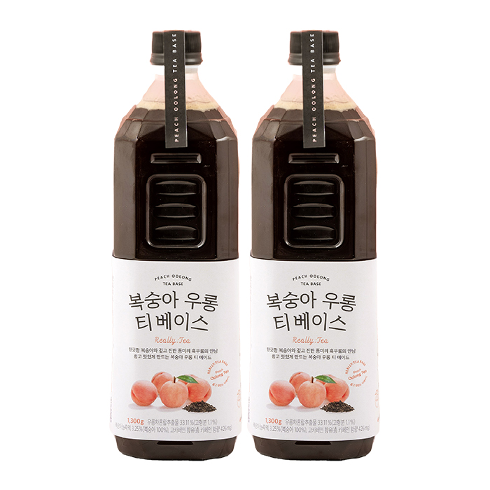 룩아워티 복숭아 우롱 티 베이스 1300g 2개
