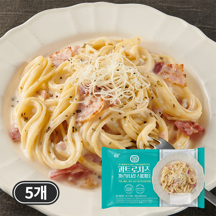 쉐프스토리 까르보나라 스파게티 333g 5개 우양 콰트로치즈 파스타 냉동