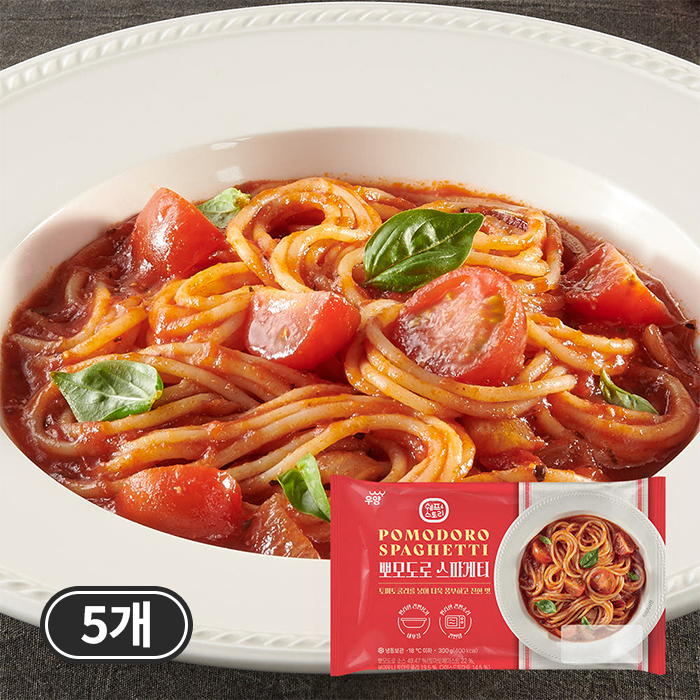 쉐프스토리 뽀모도로 스파게티 333g 5개 우양 파스타 냉동