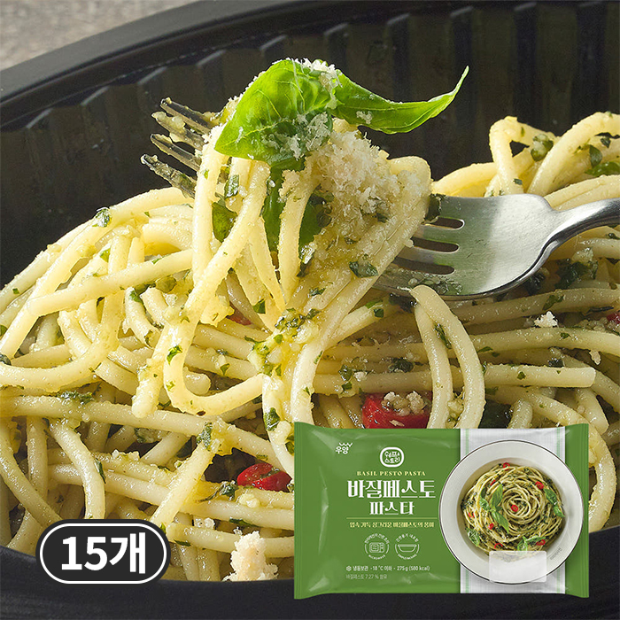 쉐프스토리 바질페스토 파스타 275g 15개 우양 냉동