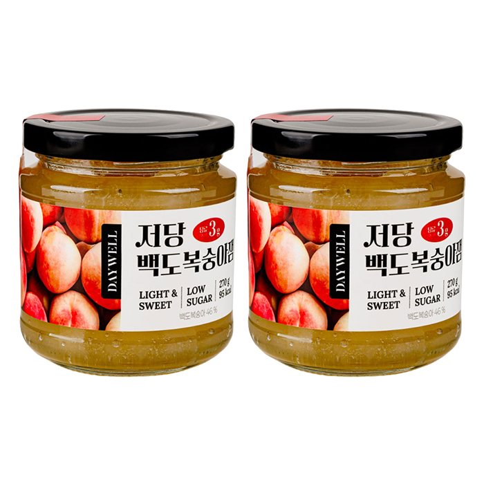 데이웰 저당 백도 복숭아잼 270g 2개