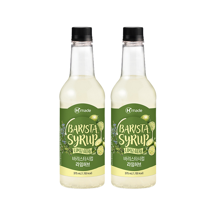 흥국 바리스타 시럽 라임허브 375ml 2개