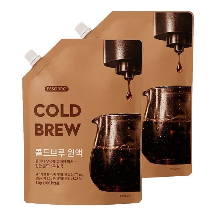 에쏘브로 콜드브루 원액 1kg 2개 더치커피 대용량 업소용