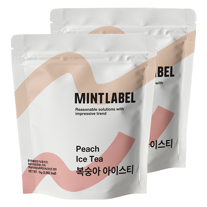 민트라벨 복숭아 아이스티 파우더 1kg 2개