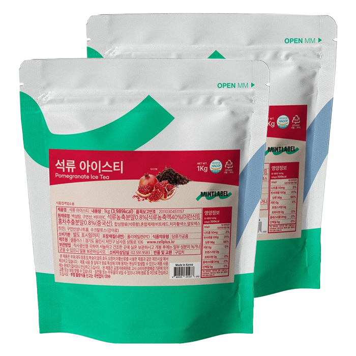 민트라벨 석류 아이스티 파우더 1kg 2개