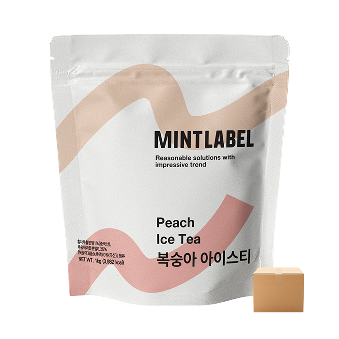 민트라벨 복숭아 아이스티 파우더 1kg 12개 박스