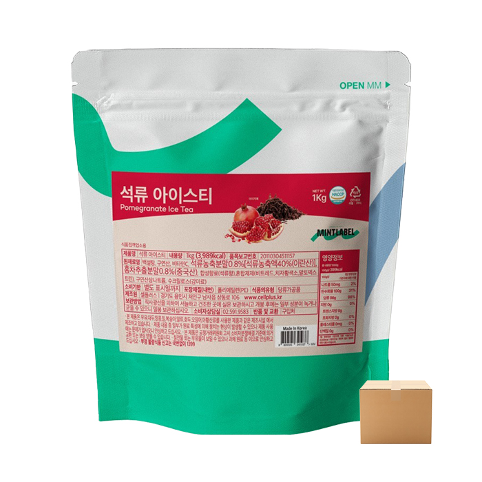민트라벨 석류 아이스티 파우더 1kg 12개 박스