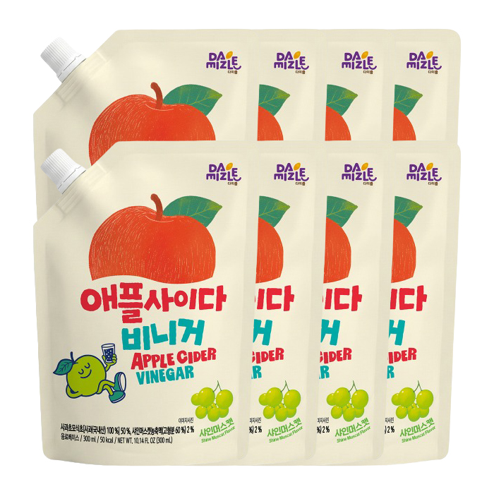 다미즐 애플사이다 비니거 샤인머스캣 300ml 8개 희석해먹는 발효 애사비 식초