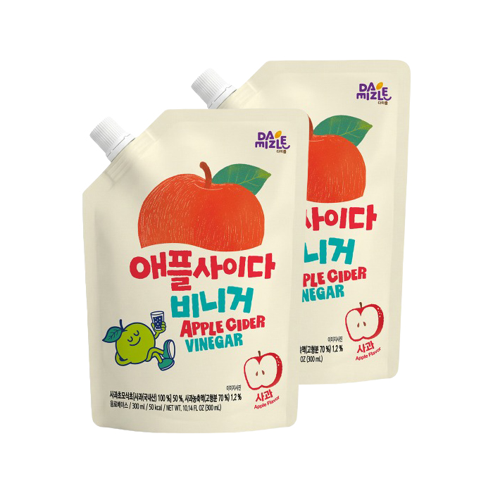 다미즐 애플사이다 비니거 사과 300ml 2개 희석해먹는 발효 애사비 식초