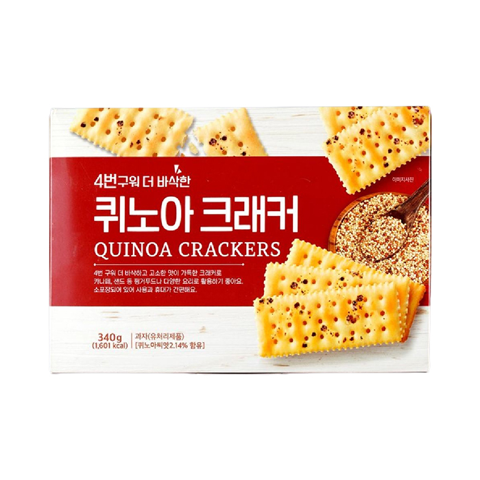 4번 구워 더 바삭한 퀴노아 크래커 340g 과자 스낵 카나페
