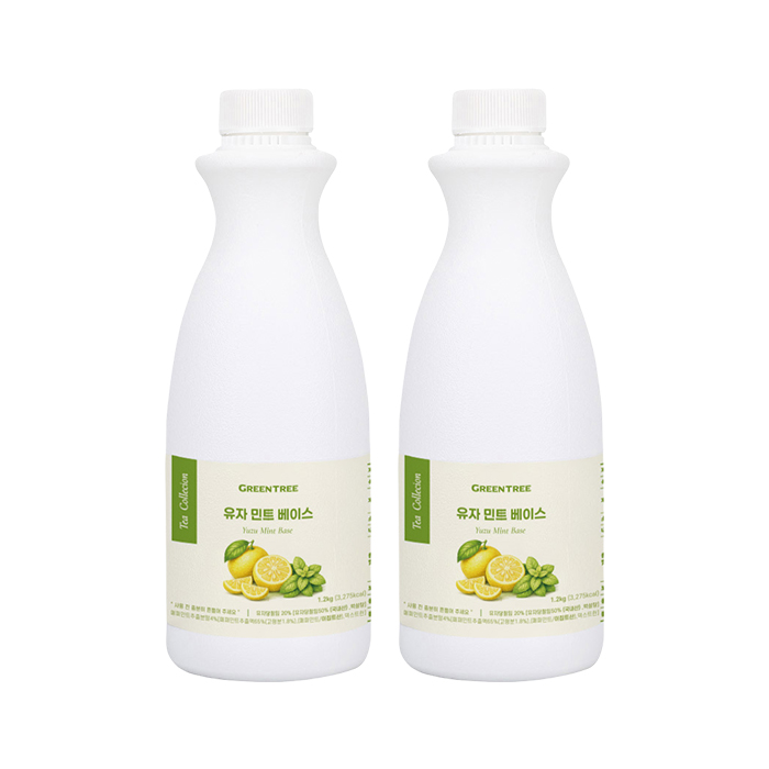 그린트리 유자 민트 베이스 1.2kg 2개 티베이스