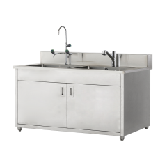 [EM-WT 5100 Series] All SUS 중이조 싱크대 (캐비넷형) / EUM (3구수전 1ea 냉온수수전 1ea)