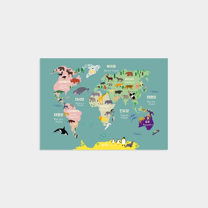 animal map - bluegreen