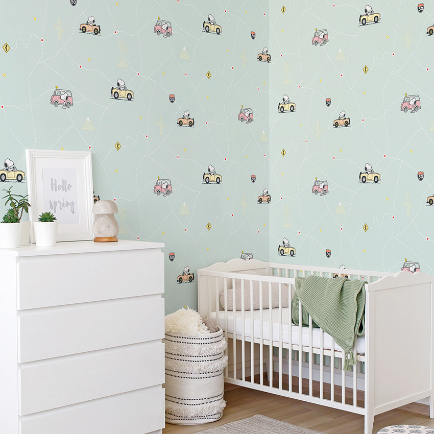 만능풀바른벽지 실크G83218-3 PEANUTS