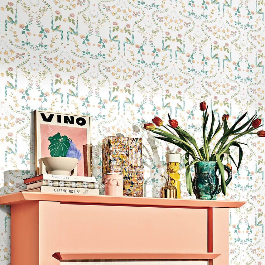 만능풀바른벽지 실크LG82584-1 플로럴 가든 화이트 가든