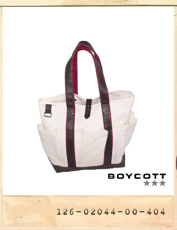 BOYCOTT CANVAS POCKET BIG TOTE BAG/보이콧 캔바스포켓 빅 토트백