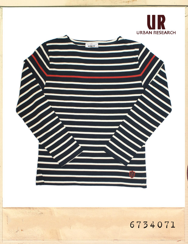 URBAN RESEARCH RED POINT STRIPE KNIT/어반리서치 레드포인트 스트라이프니트