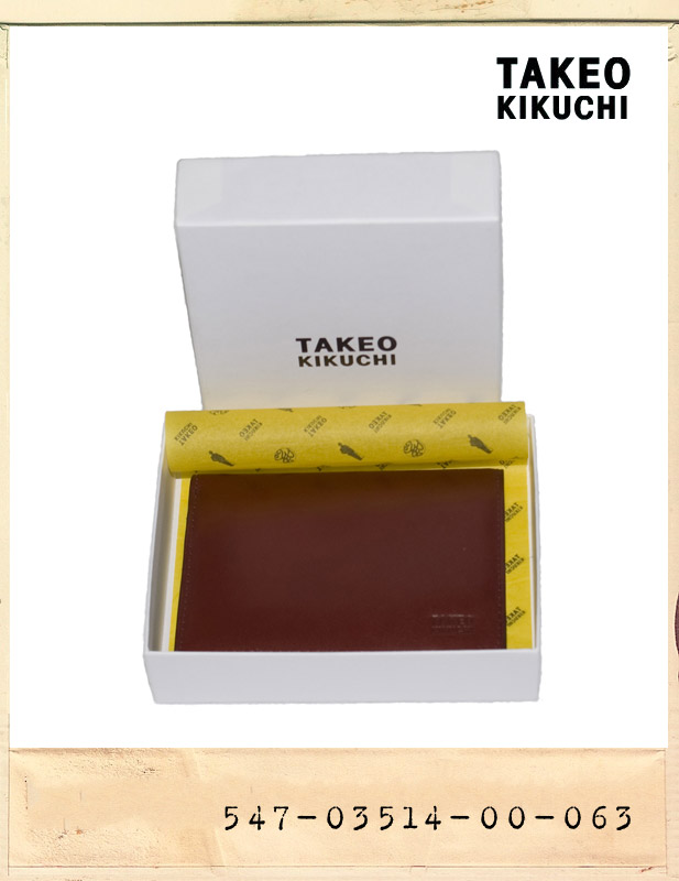 TAKEO KIKUCHI RED LEATHER WALLET/타케오키쿠치 레드가죽지갑