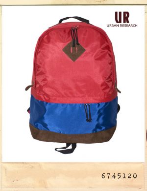 URBAN RESEARCH LEATHER PATCH BACKPACK RED/어반리서치 가죽패치 백팩 레드