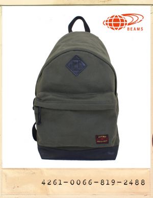 BEAMS LEATHER PATCH BACKPACK/빔스 가죽패치백팩(2차재입고)