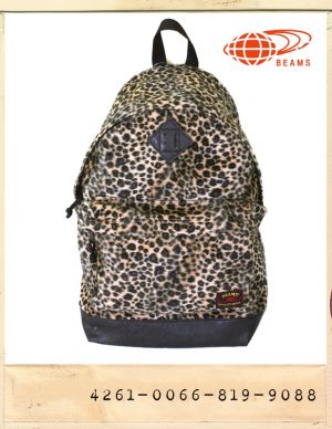 BEAMS LEOPARD LEATHER PATCH BACKPACK/빔스 호피무늬 가죽패치 백팩(5차재입고)