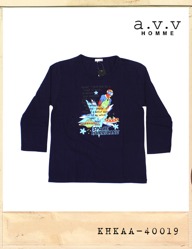 AVV HOMME GRAPHIC T NAVY/AVV HOMME 그래픽 티셔츠 7부네이비