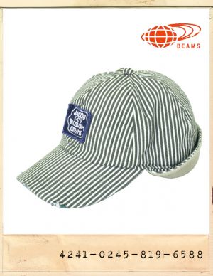 BEAMS STRIPE WASHING EAR CAP/빔스 귀덮개모자