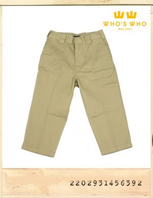 WHO'S WHOS GALLERY BEIGE CAPRI COTTON PANTS/후즈후갤러리 베이지 7부팬츠