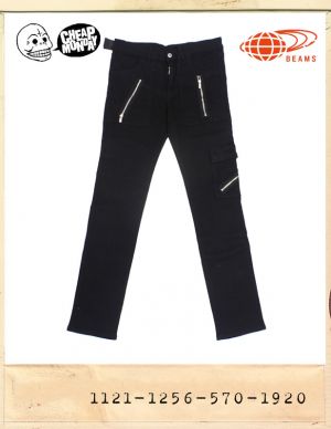 CHEAP MONDAY BY BEAMS BLACK ZIP SKINNY JEANS/칩먼데이 바이 빔스 블랙지퍼 스키니진