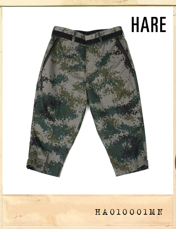 ハレ DIGITAL CAMO CAPRI BAGGY PANTS/하레재팬 디지털카모 7부배기팬츠