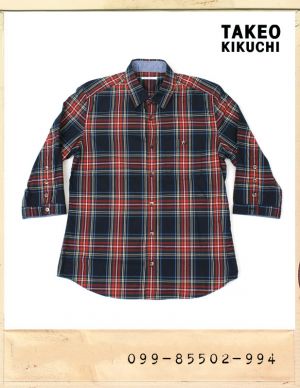 TAKEO KIKUCHI TARTAN CHECK CAPRI SHIRTS/타케오키쿠치 타탄체크 7부셔츠