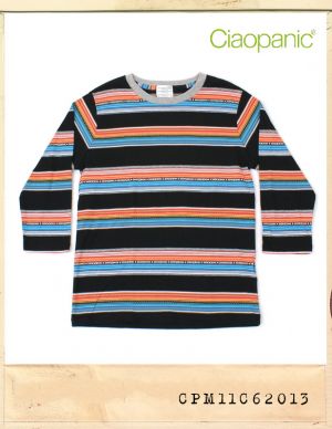 CIAOPANIC ETHNIC STRIPE CAPRI TEE - BLACK/챠오패닉 에스닉스트라이프 7부티 - 블랙