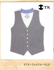 TK GINGHAM CHECK POCKET VEST/티케이 깅엄체크 포켓베스트