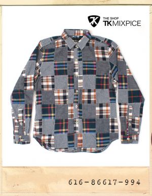 TK MIXPICE PATCHWORK SHIRTS/티케이믹스피스 패치워크셔츠