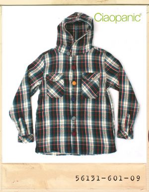 CIAOPANIC COLOR KNIT BUTTON HOOD CHECK SHIRTS/챠오패닉 컬러니트 버튼 후드체크 셔츠