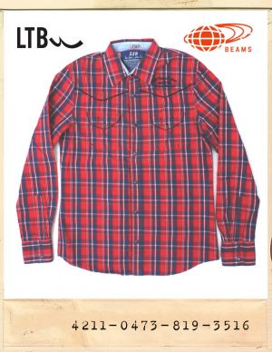 BEAMS X LTB COLLABORATION CHECK WESTERN SHIRTS/빔스 X LTB 콜라보레이션 체크웨스턴셔츠