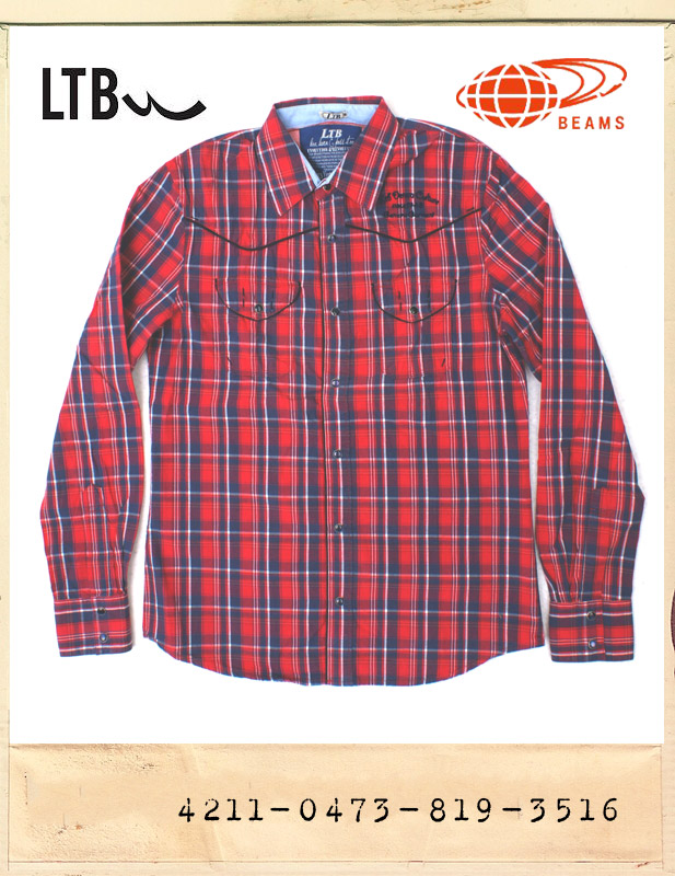 BEAMS X LTB COLLABORATION CHECK WESTERN SHIRTS/빔스 X LTB 콜라보레이션 체크웨스턴셔츠