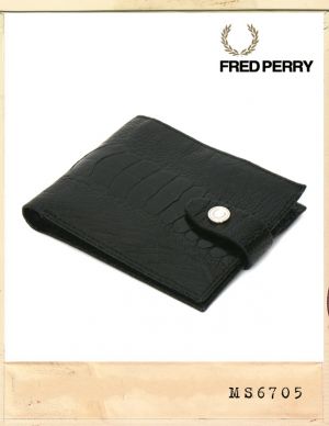 FRED PERRY JAPAN CROCODILE LEATHER BUTTON WALLET/프레드페리재팬 악어가죽 버튼지갑