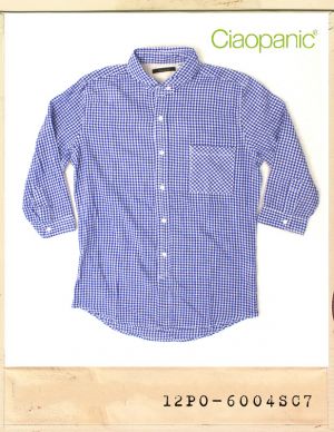 CIAOPANIC ROUND CALLAR CAPRI CHECK SHIRTS/챠오패닉 라운드카라 7부체크셔츠