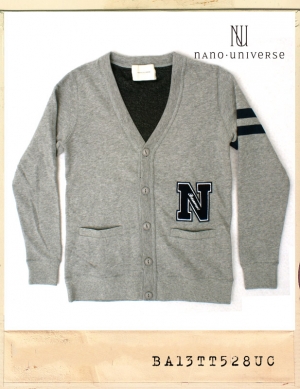 NANO UNIVERSE WAPPEN PATCH COTTON CADIGAN/나노유니버스 와펜패치 코튼가디건