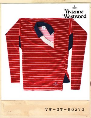 Vivienne Westwood MAN JAPAN ASYMMETRY STRIPE CALLAR TEE/비비안웨스트우드맨재팬 비대칭 스트라이프 카라티