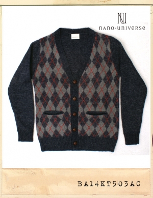 NANO UNIVERSE AGYLE KNIT CADIGAN/나노유니버스 아가일 니트가디건