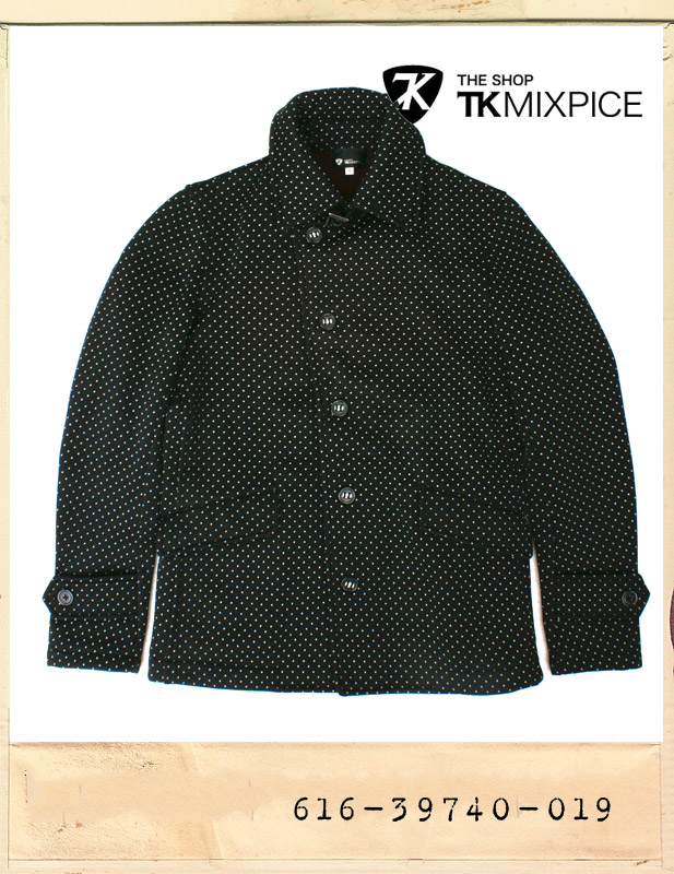 TK MIXPICE DOT NAPPING JACKET/티케이믹스피스 도트프린트 기모자켓