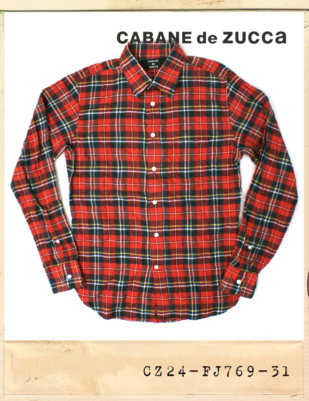 CABANE des ZUCCA WRINKLE TARTAN CHECK SHIRTS/카방드주까 링클 타탄체크셔츠