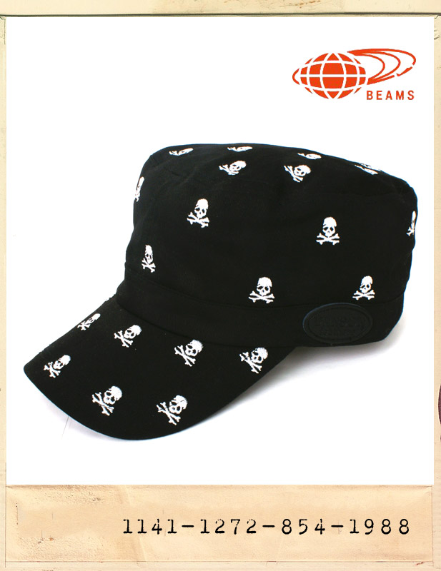 BEAMS SKULL NEEDLEWORK WORK CAP/빔스 스컬자수 워크캡