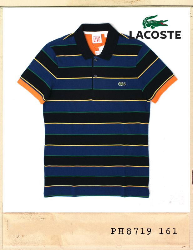 LACOSTE JAPAN RIP POINT STRIPE CALLAR TEE/라코스테재팬 립포인트 스트라이프카라티