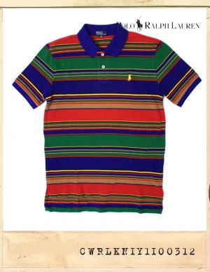 POLO JAPAN MULTI COLOR STRIPE CALLAR TEE/폴로재팬 멀티컬러 스트라이프 카라티