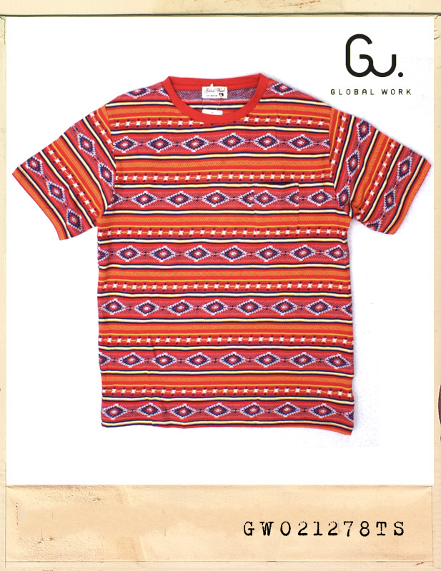 GLOBAL WORK ETHNIC JAQUARD POCKET TEE/글로벌워크 에스닉 쟈카드 포켓티