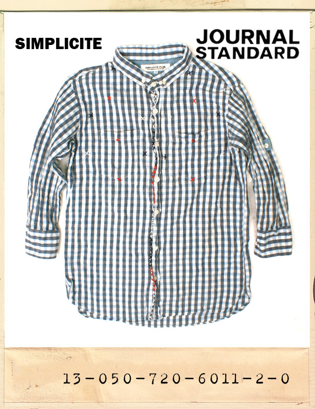 SIMPLICITE PLUS WRINKLE STITCH CHECK 7s SHIRTS/심플리지트 링클 스티치 체크7부셔츠(3차재입고)